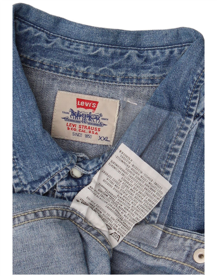 Мужская джинсовая рубашка Levi's 2XL, синяя, хлопок