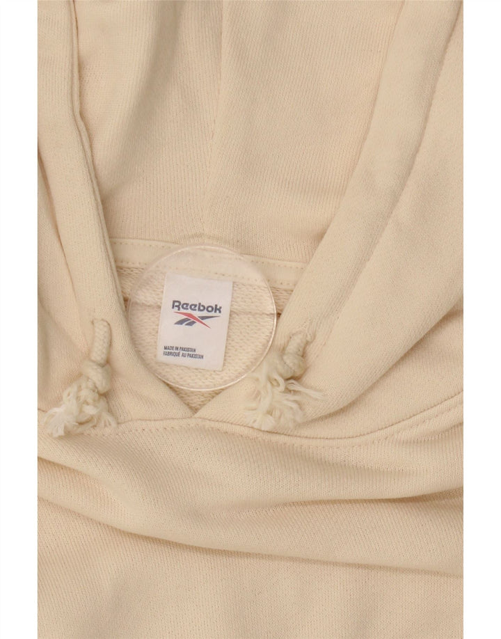Женский джемпер с капюшоном оверсайз REEBOK UK 16, большой белый хлопок