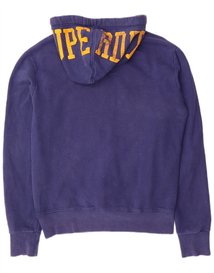 SUPERDRY Мужской джемпер с капюшоном с рисунком, большой синий, хлопок