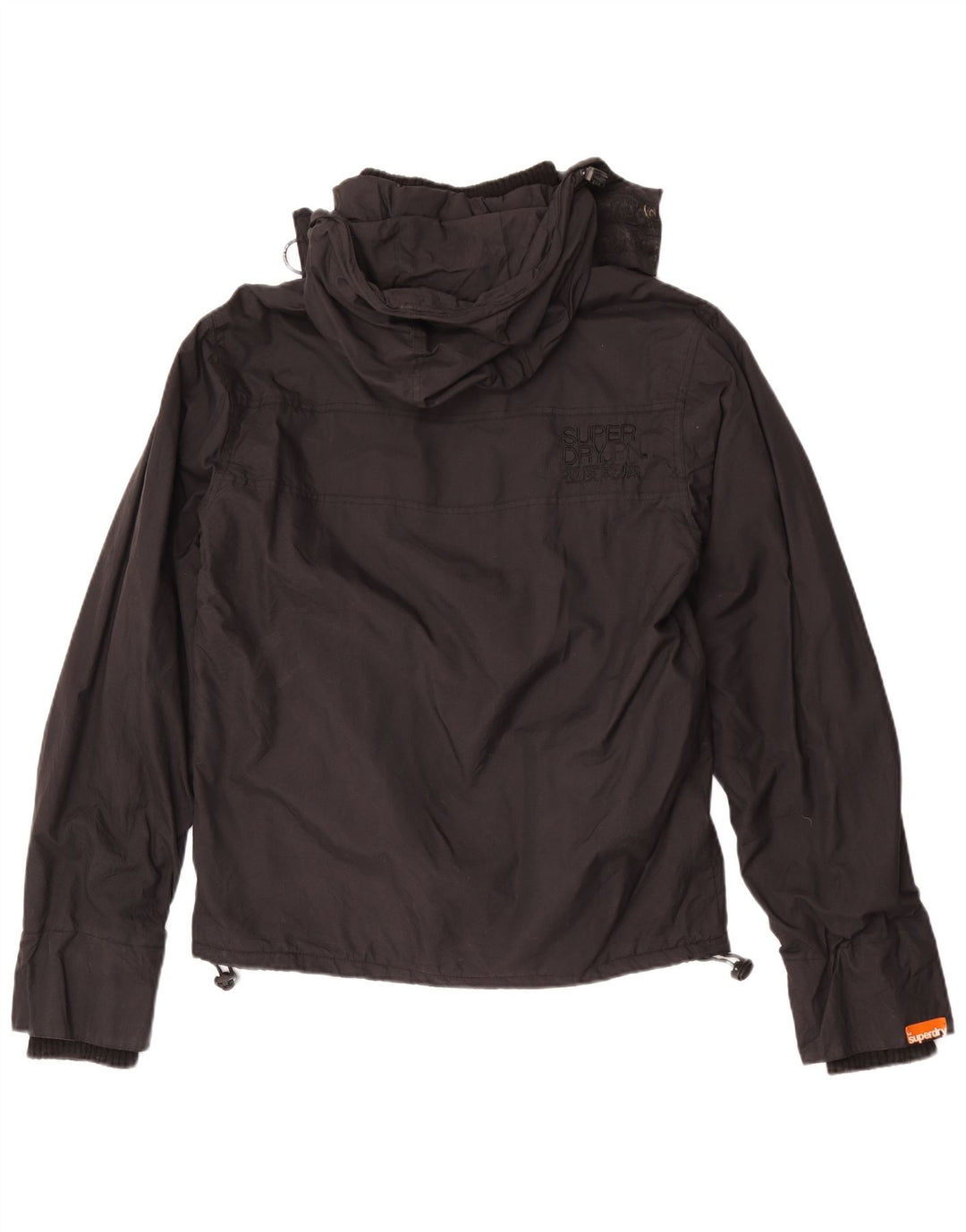 Мужская ветровка с капюшоном Superdry UK 40, большая черная нейлоновая куртка