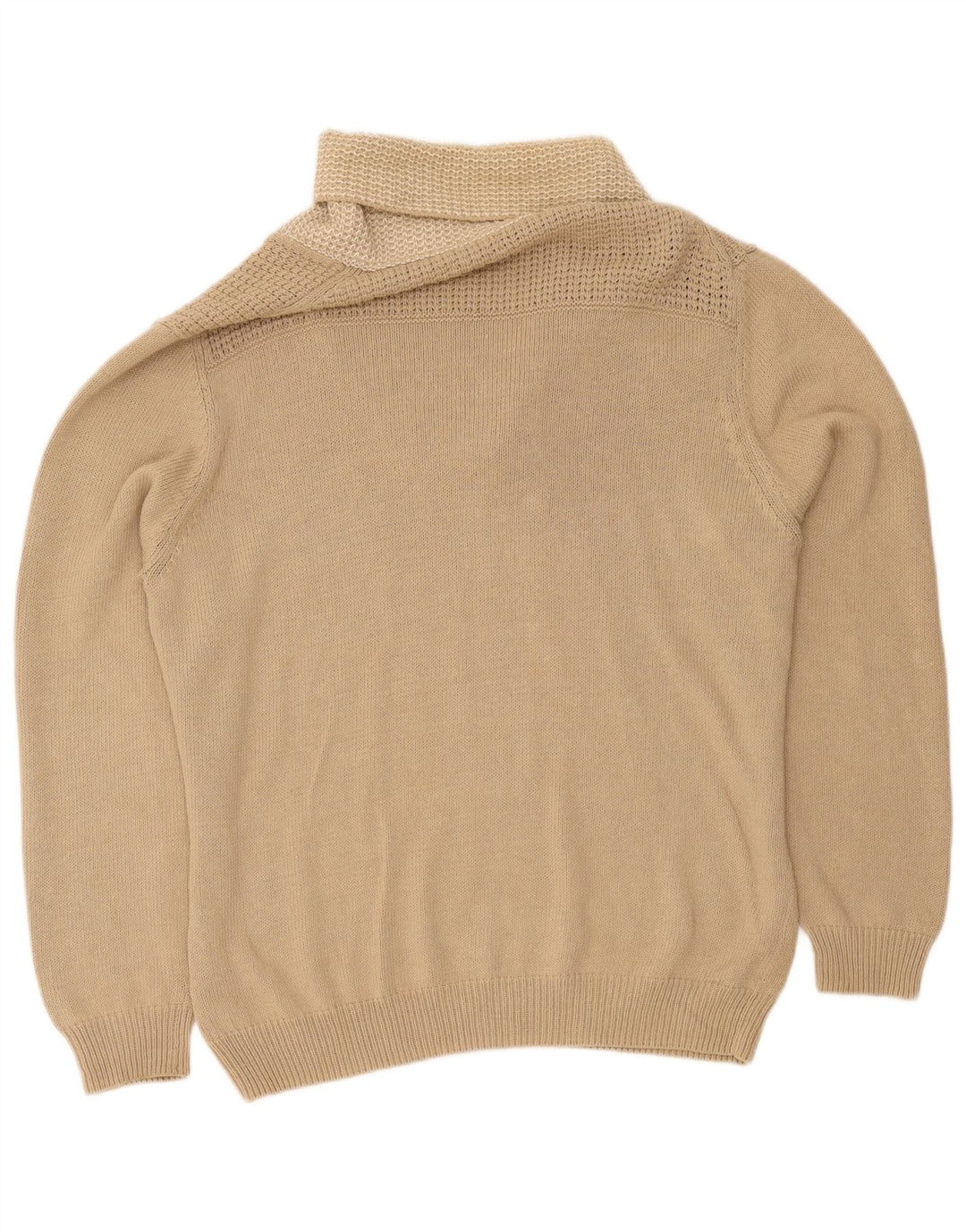 Мужской свитер Massimo Dutti с отложным воротником 2XL, бежевый хлопок