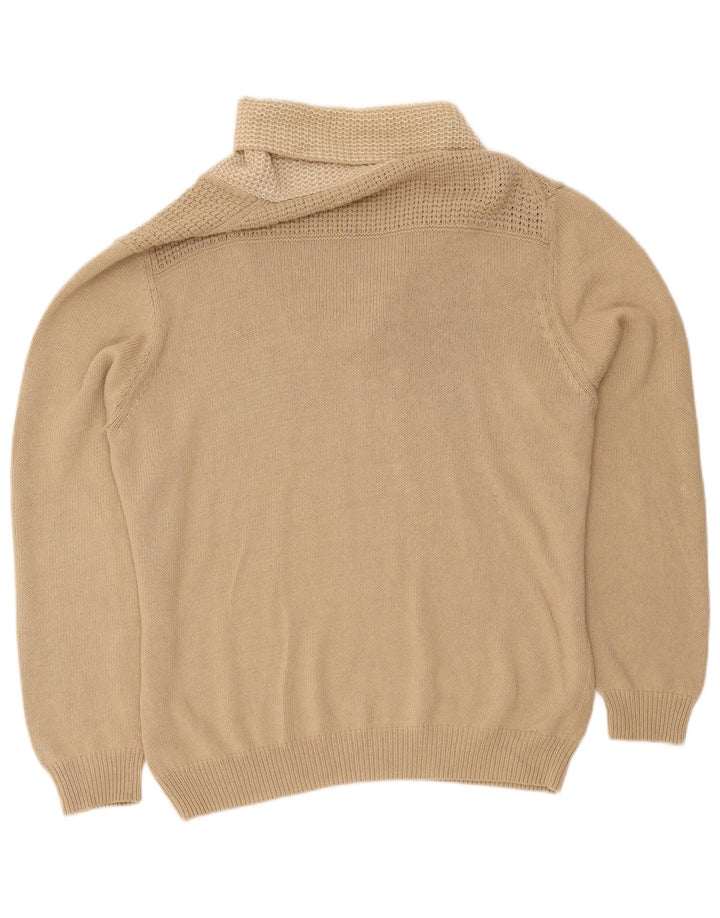 Мужской свитер Massimo Dutti с отложным воротником 2XL, бежевый хлопок