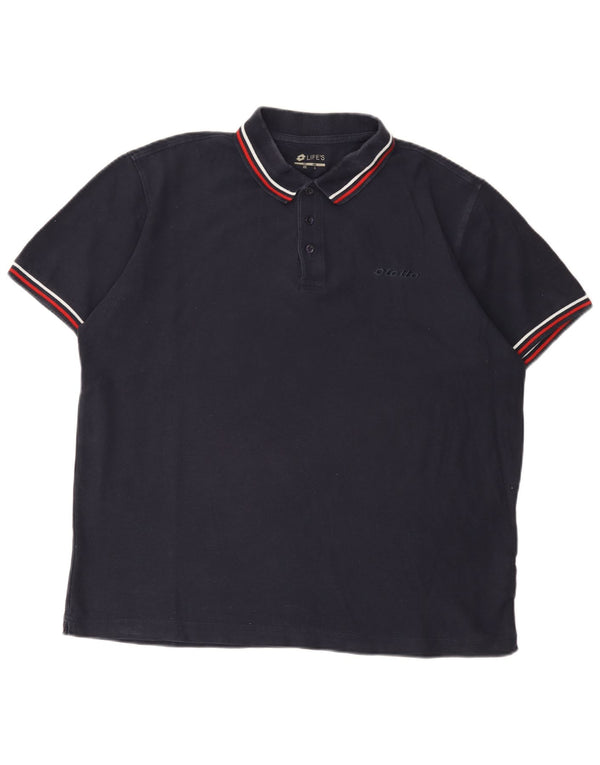 Мужская рубашка поло Lotto Life's XL, темно-синяя, хлопок