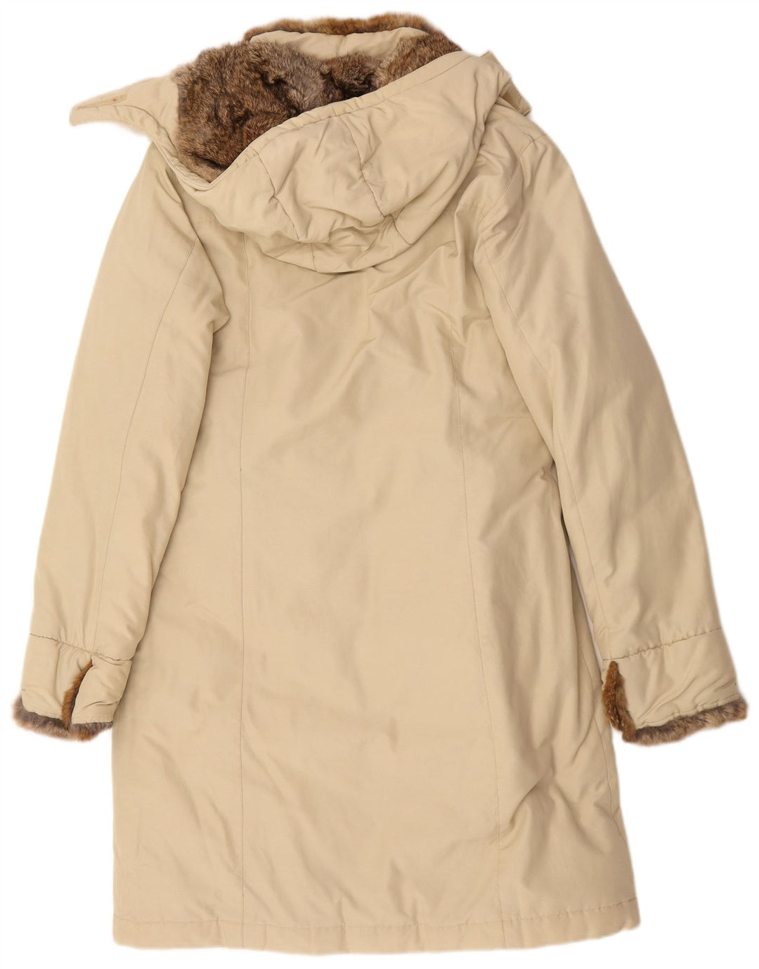 Женское стеганое пальто с капюшоном Woolrich UK 12, средний бежевый, хлопок