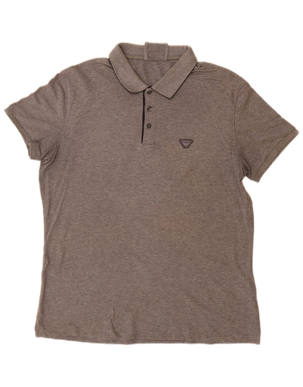 Мужская рубашка-поло Armani Jeans 3XL серая, хлопок