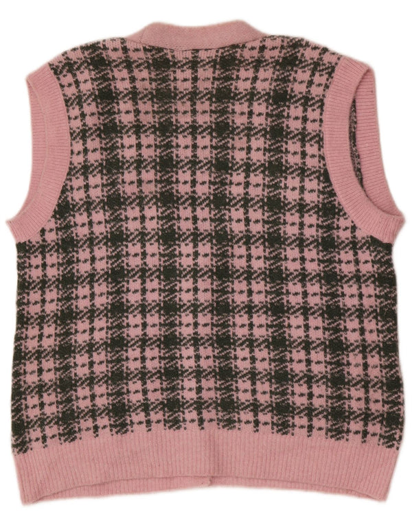 Женский свободный кардиган без рукавов Zara UK 10, маленькая розовая клетка