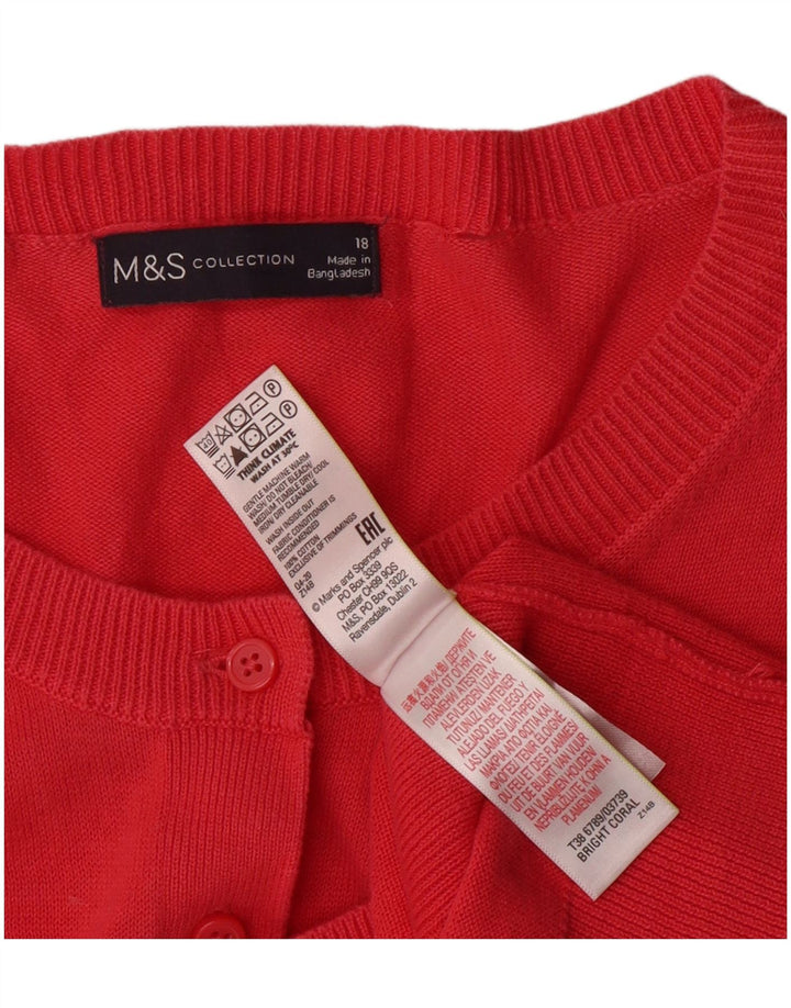 Женский кардиган MARKS & SPENCER, британский свитер 18 XL, розовый хлопок