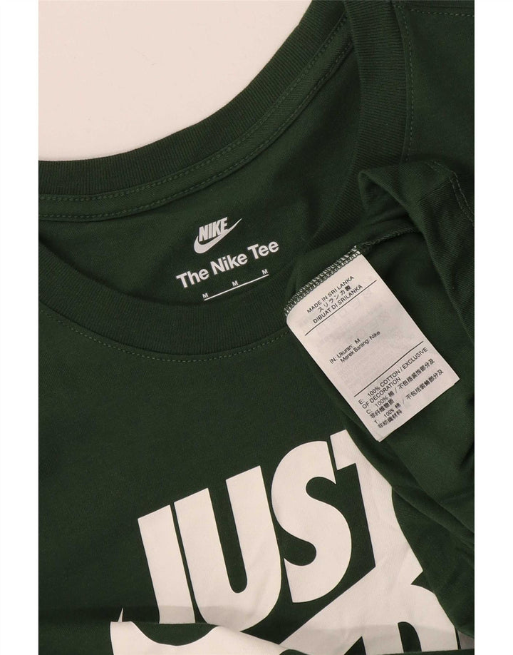 Мужская футболка с рисунком Nike, хлопковый топ среднего зеленого цвета