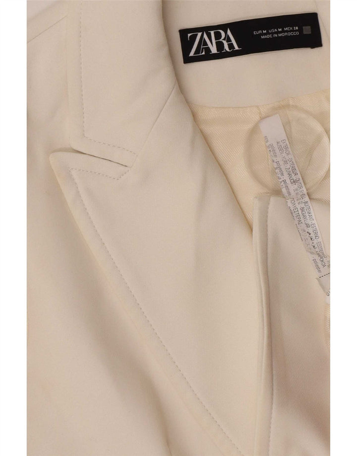 Женский двубортный пиджак без рукавов Zara UK 12, средний белый