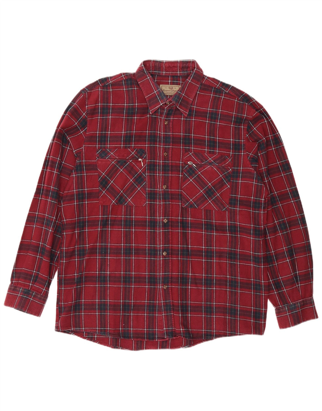 Мужская фланелевая рубашка EUROPEAN PROJECT XL бордового цвета в клетку, хлопок