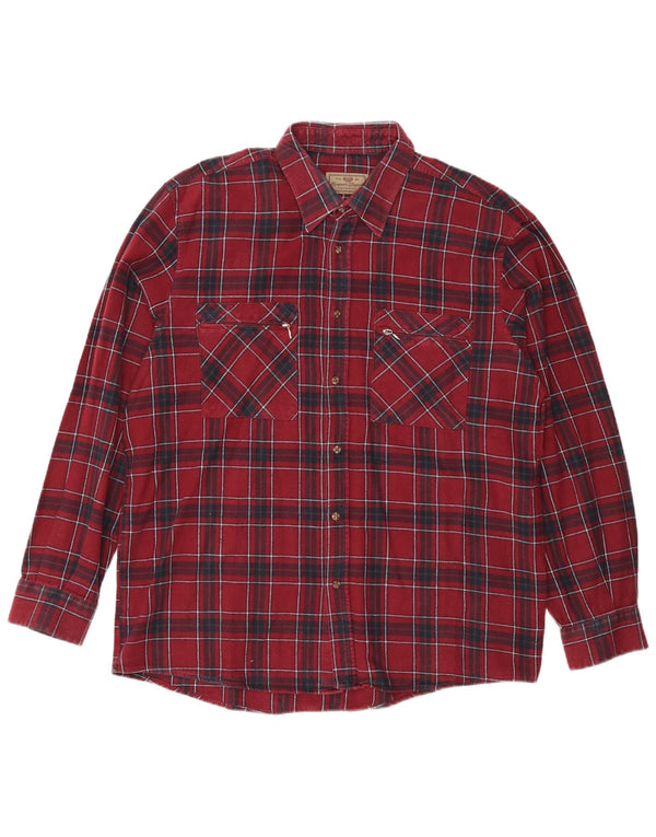 Мужская фланелевая рубашка EUROPEAN PROJECT XL бордового цвета в клетку, хлопок