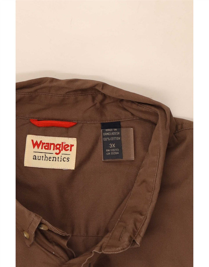 Мужская рубашка Wrangler 3XL коричневая, хлопок