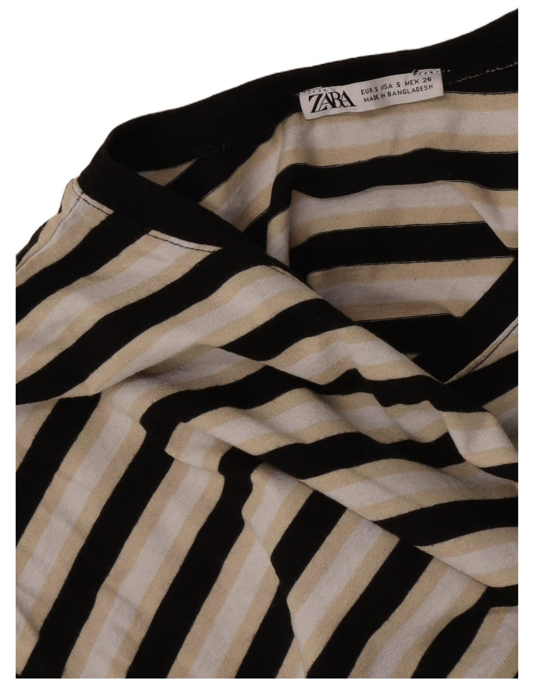 Женская футболка оверсайз Zara Top UK 10, маленькая, в разноцветную полоску