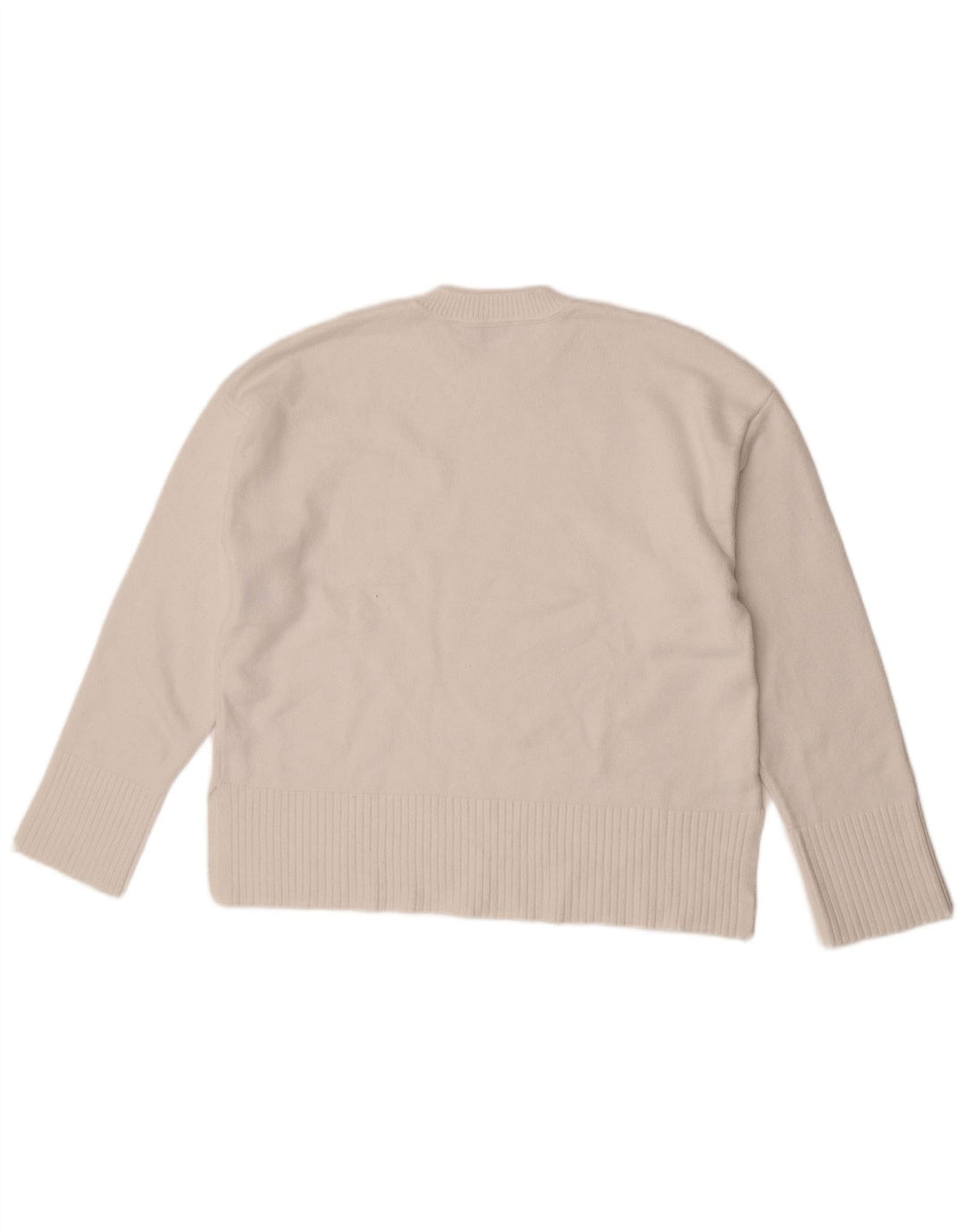 Женский свободный джемпер с круглым вырезом Zara UK 10, маленький белый вискоза