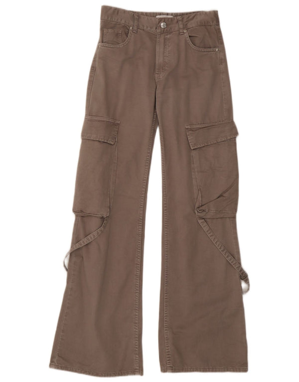 Женские широкие брюки карго Zara EU 32 2XS W22 L31, серый хлопок