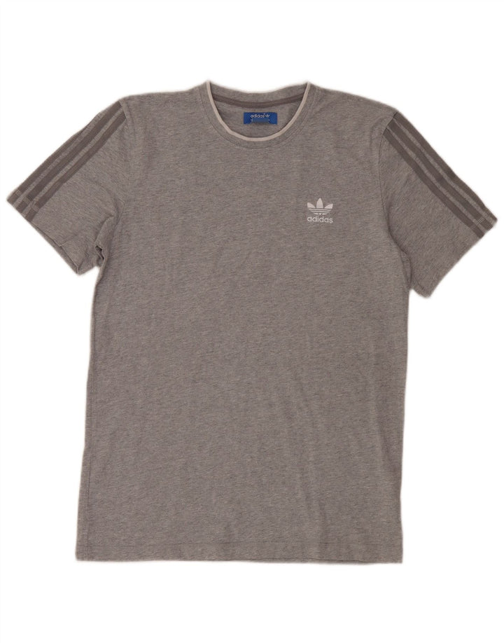 Мужская футболка Adidas Top среднего серого цвета из хлопка
