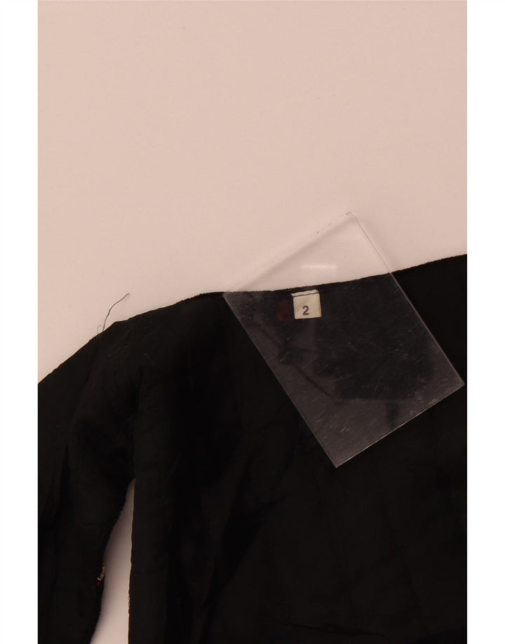 Винтажный женский бархатный жилет OPEN США 2 XS, черный