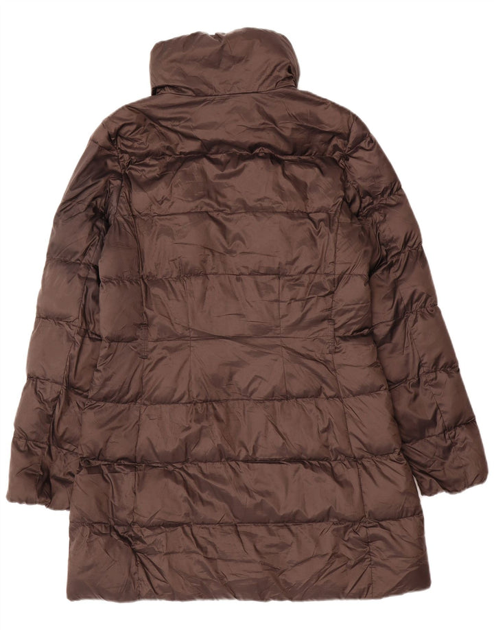 Massimo Dutti Женское Стеганое Пальто UK 14 Средне-Коричневый Полиамид