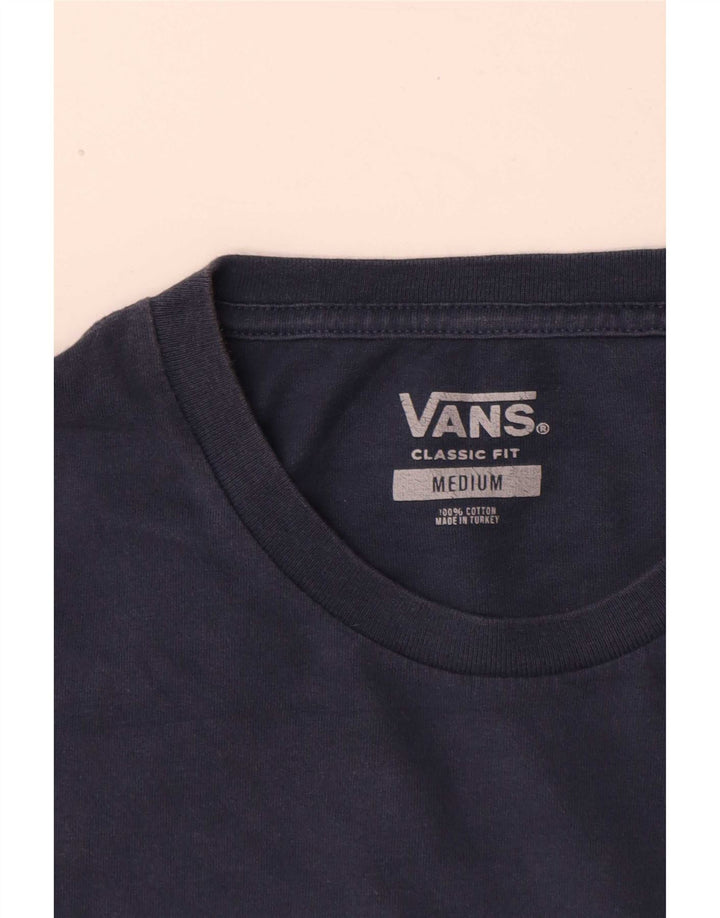 Мужская футболка классического кроя Vans, хлопковый топ среднего синего цвета с цветными блоками