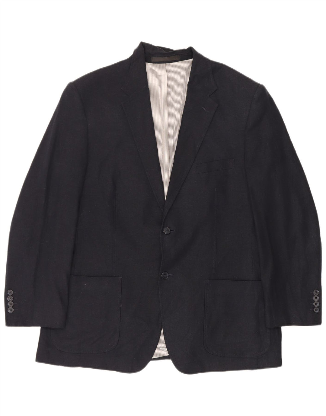 Мужской пиджак на двух пуговицах Marks & Spencer UK 44 XL, темно-синий, льняной