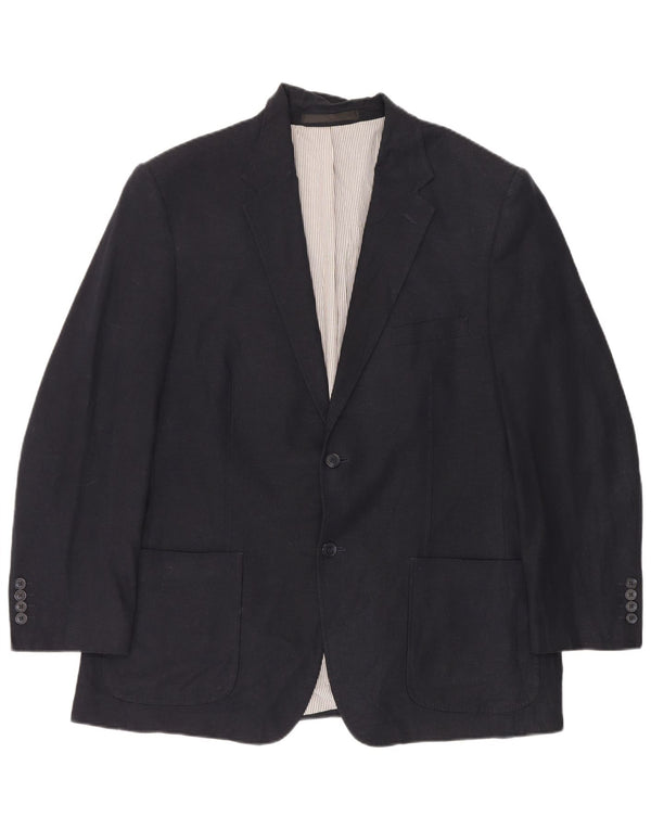 Мужской пиджак на двух пуговицах Marks & Spencer UK 44 XL, темно-синий, льняной