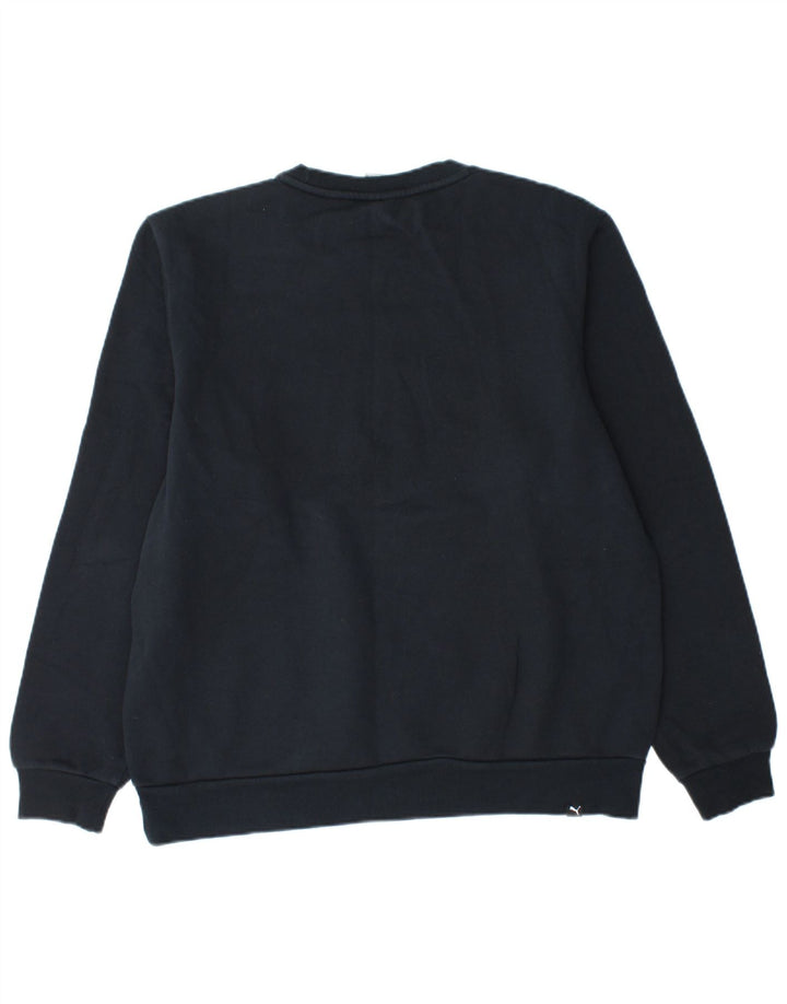 Мужской свитшот с рисунком Puma, большой темно-синий хлопковый джемпер