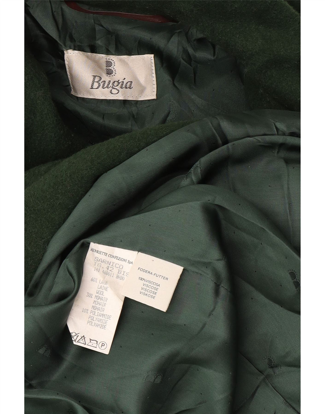 Винтажное женское пальто оверсайз UK 18 XL, зеленое шерстяное пальто