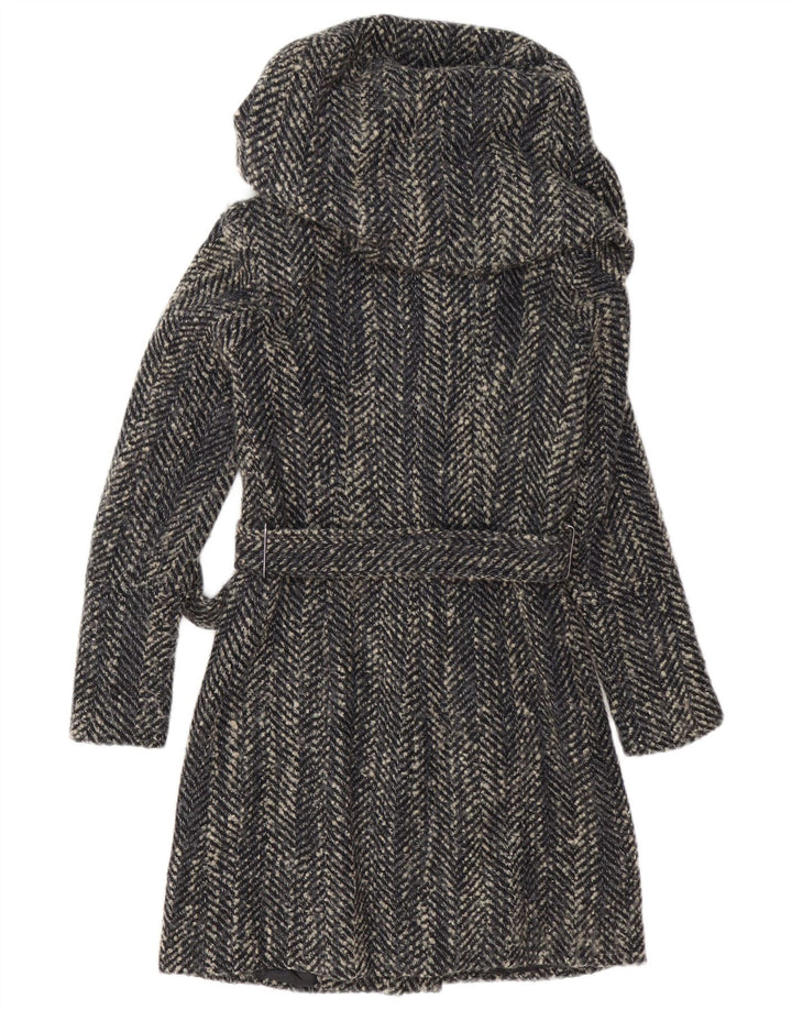 Женское пальто Zara UK 6 XS серое из полиэстера с узором «в ёлочку»