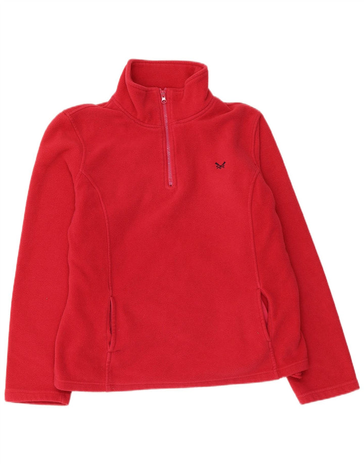 Crew Clothing Женский флисовый джемпер с воротником на молнии, Великобритания 12, средний розовый полиэстер