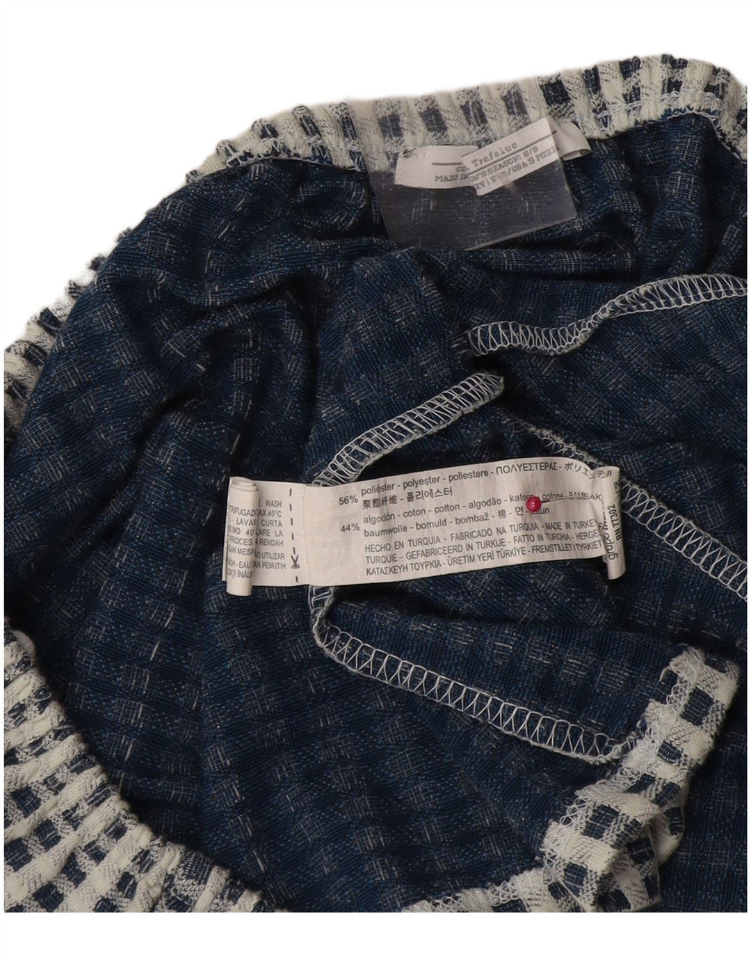 Женский укороченный топ Zara Trafaluc UK 10, маленький синий полиэстер в клетку