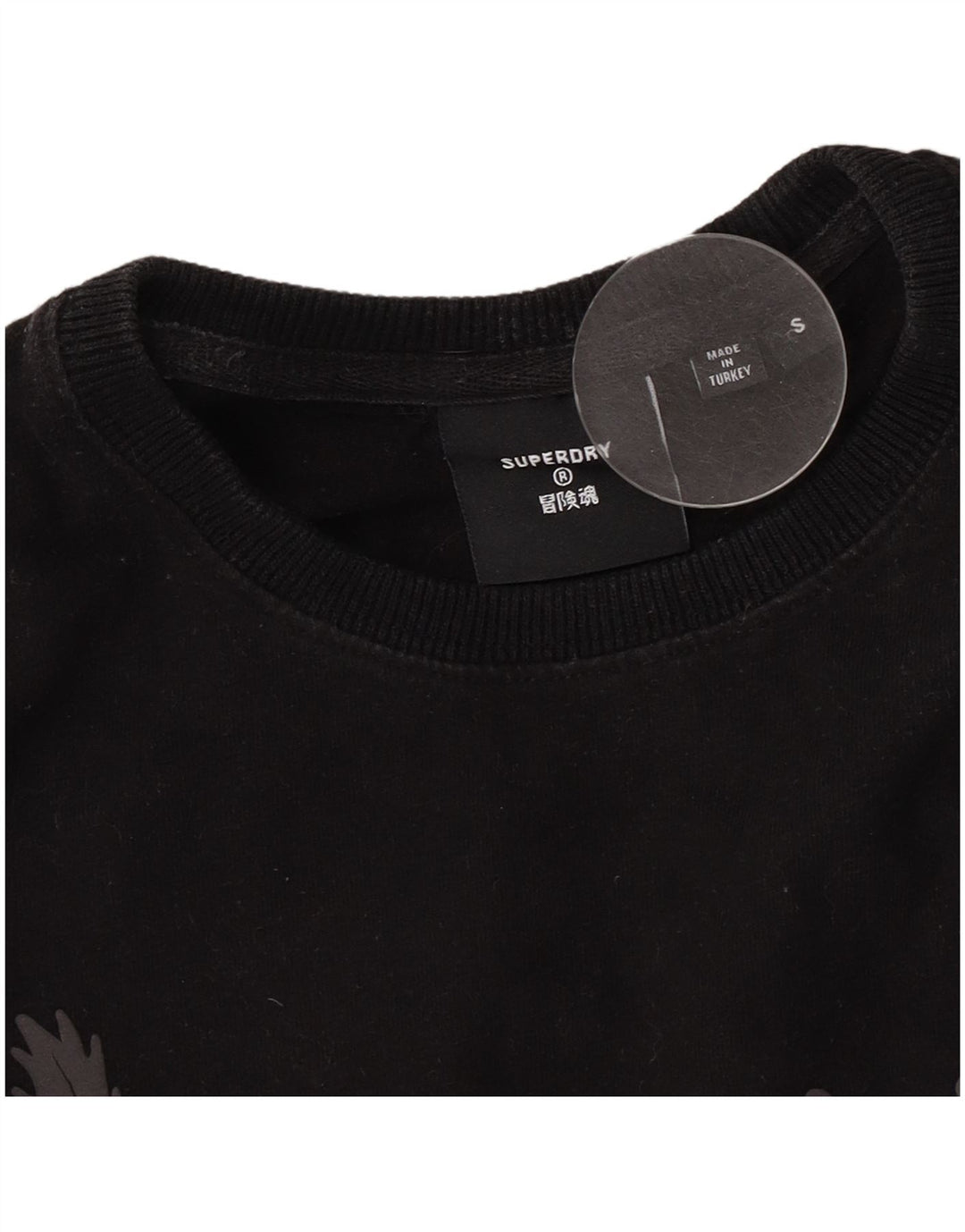 Мужская футболка с рисунком Superdry, маленькая черная