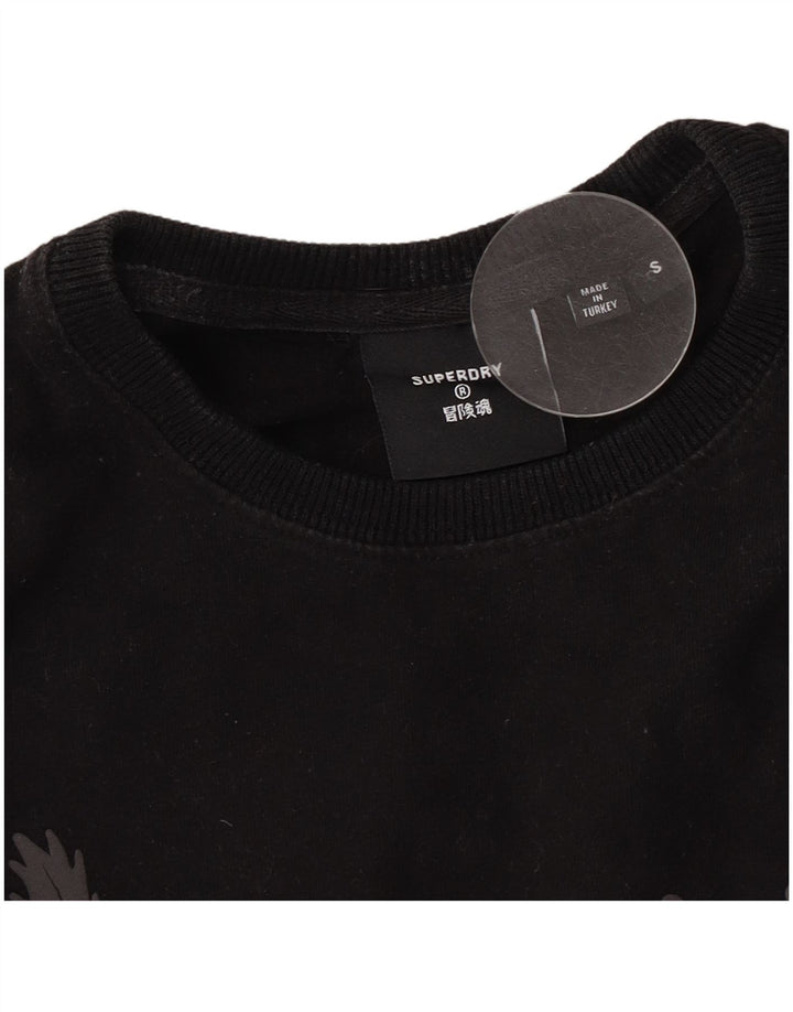 Мужская футболка с рисунком Superdry, маленькая черная