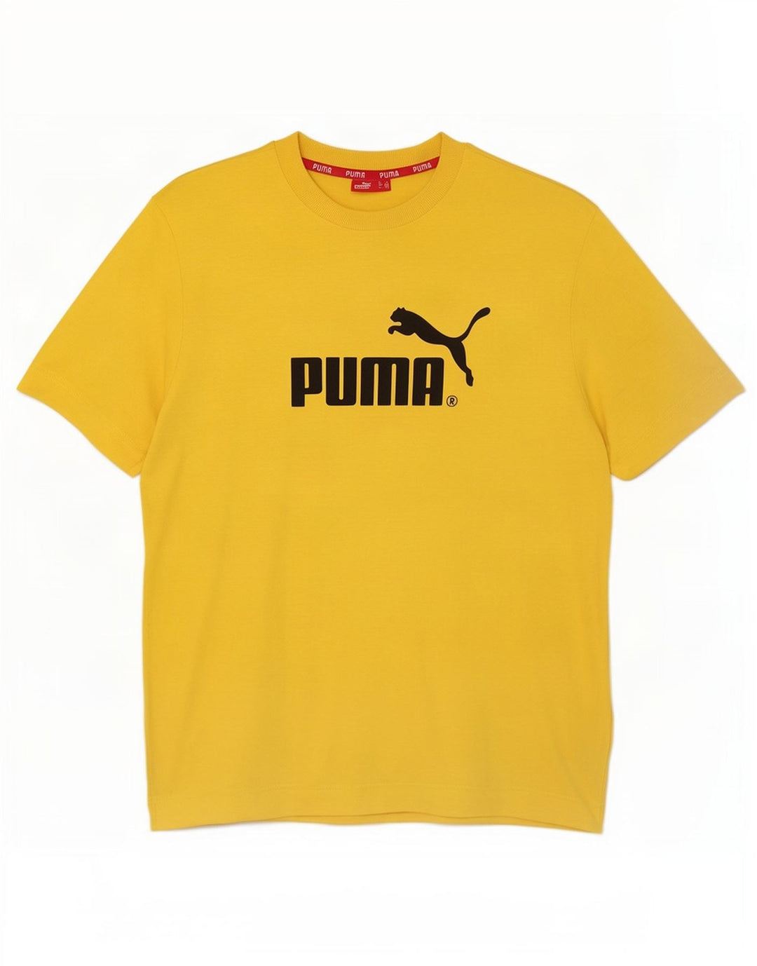 Мужская футболка с рисунком Puma, хлопковый топ среднего желтого цвета