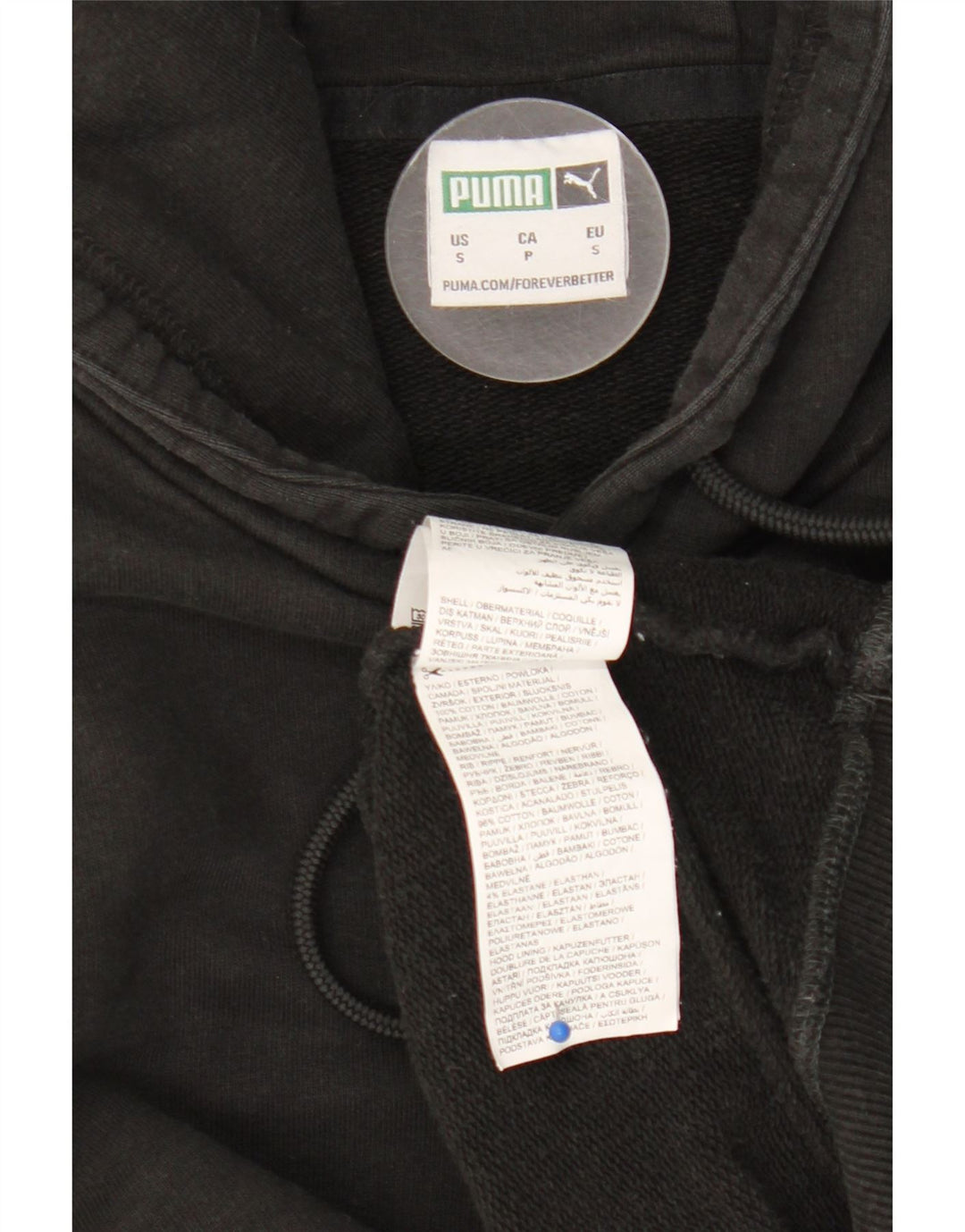 Мужской джемпер с капюшоном Puma, маленький черный, хлопок