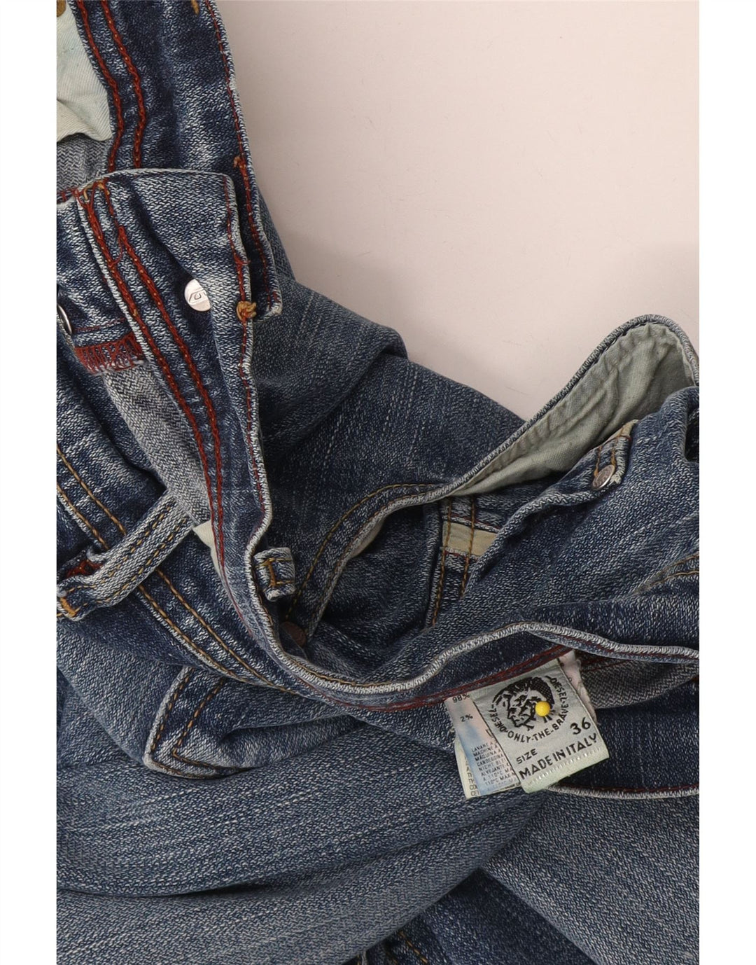 Мужские прямые джинсы Diesel W36 L32 синие, хлопок