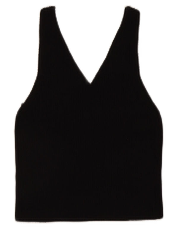 Женский укороченный топ без рукавов Zara UK 12 Medium Black Spotted