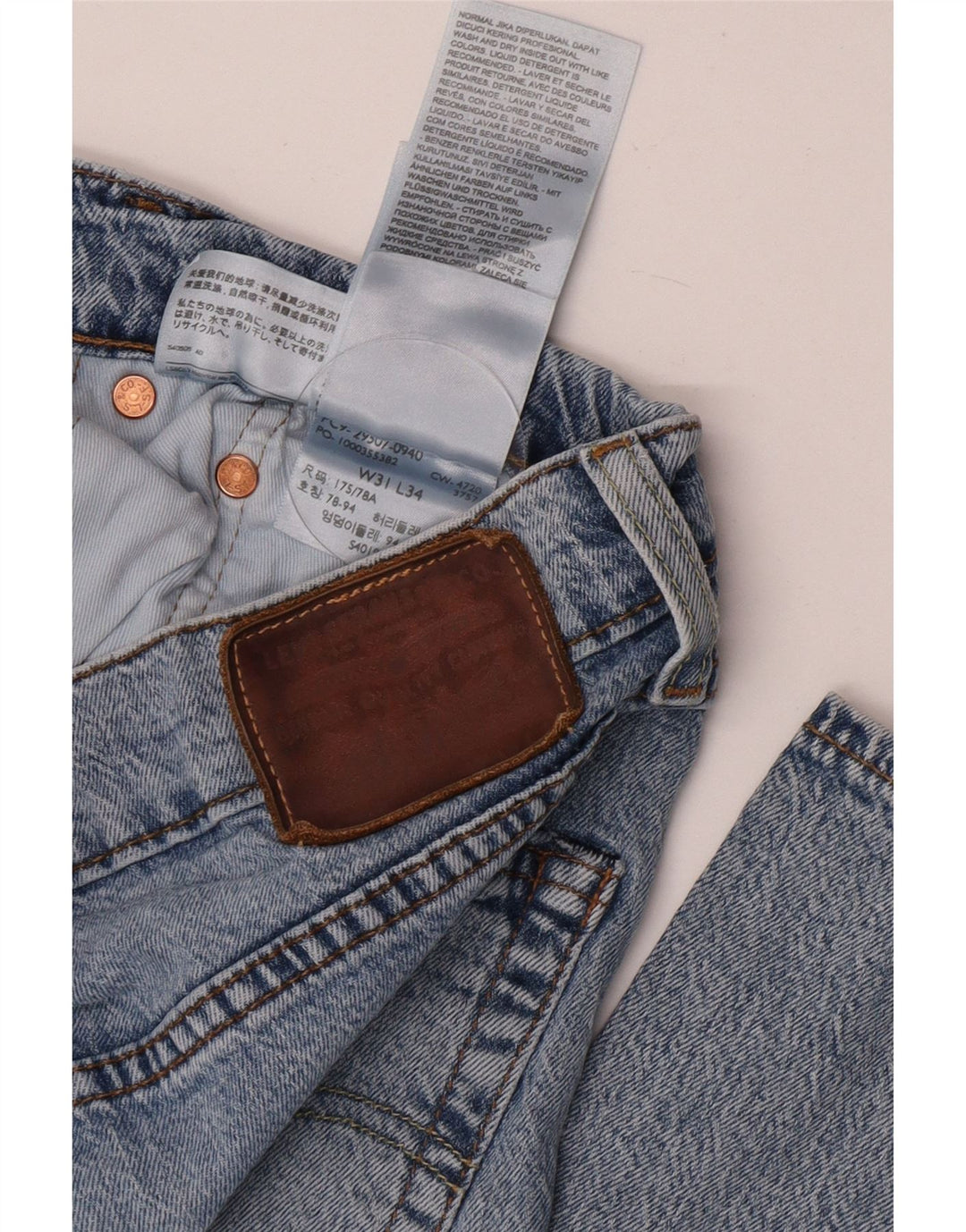 Мужские прямые джинсы Levi's W31 L34 синие, хлопок