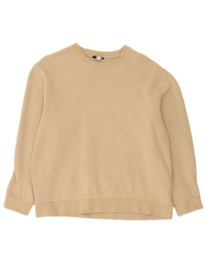 Женский джемпер-толстовка оверсайз Topshop UK 14, хлопковый средний бежевый цвет