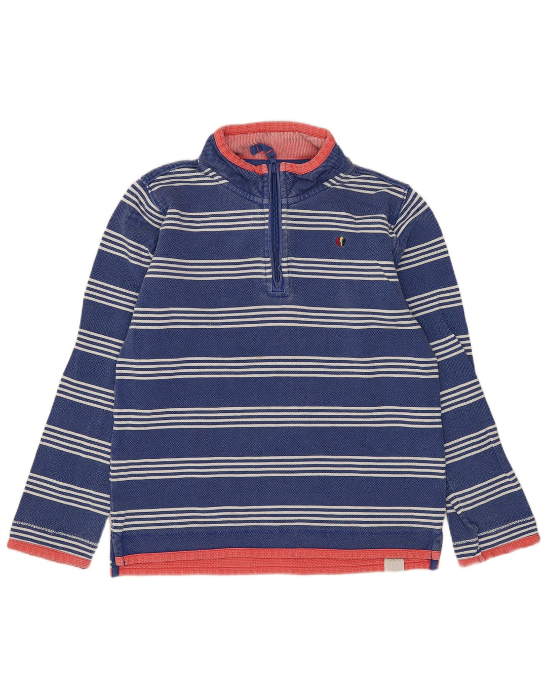 Свитшот на молнии для мальчиков с толстым лицом, джемпер, 12–13 лет, хлопок в синюю полоску