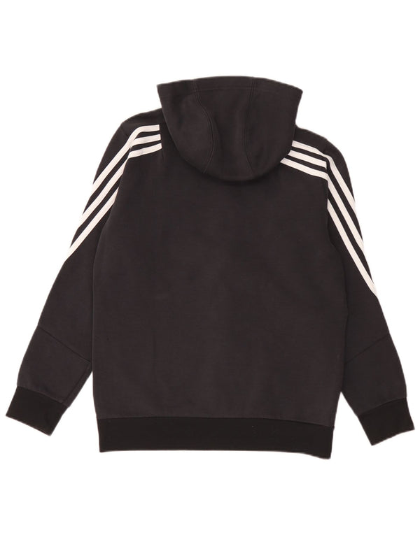 Свитер с капюшоном на молнии для мальчиков Adidas 13-14 лет, черный, хлопок