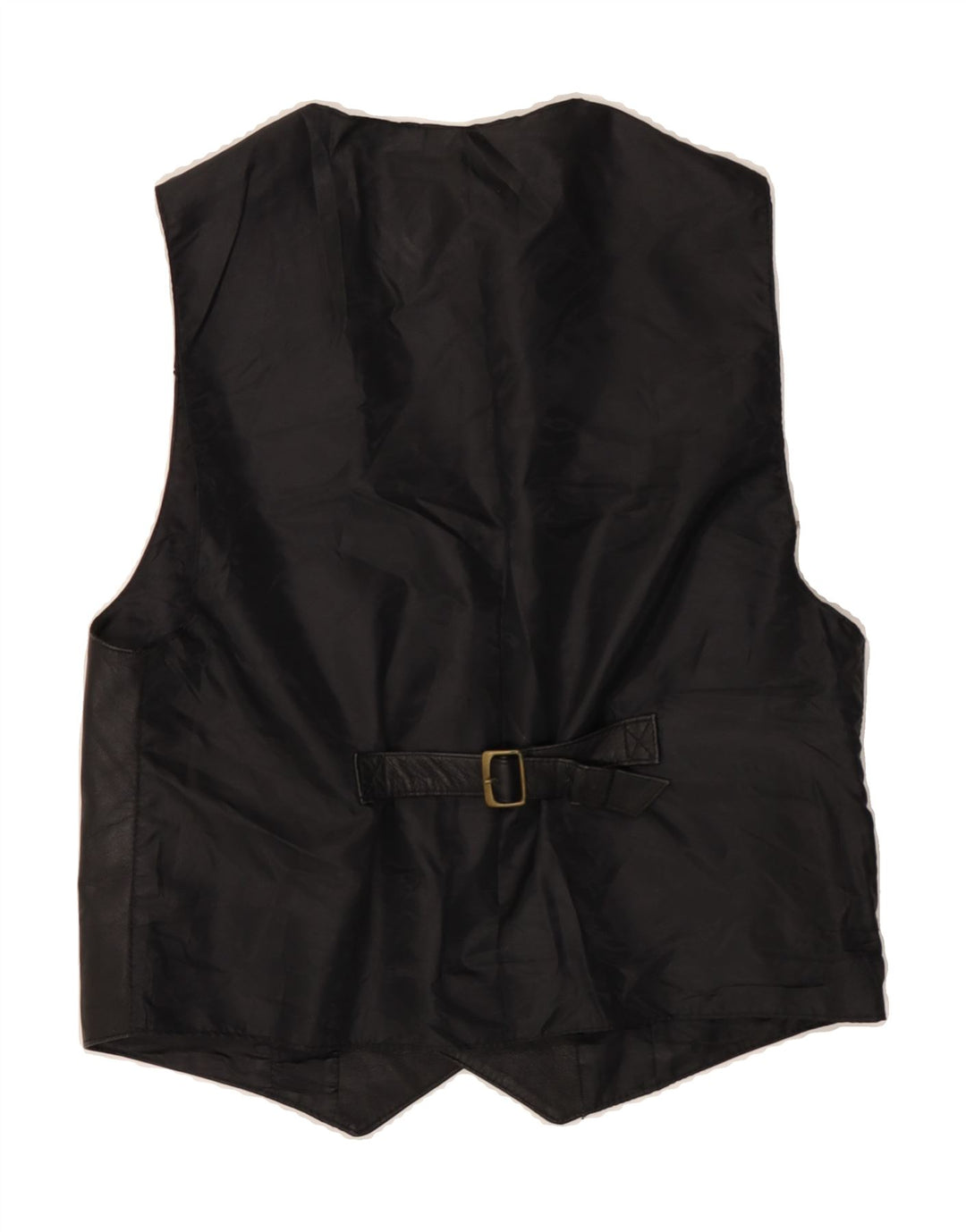 VINTAGE Mens Leather Waistcoat IT 50 Medium Black Leather Vintage Vintage and Second-Hand Vintage from Messina Hembry 