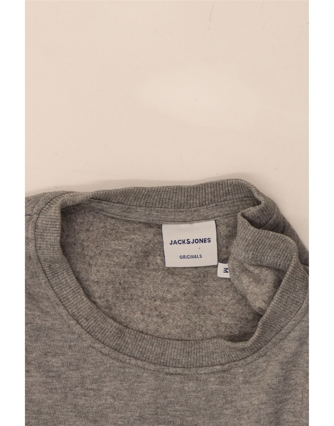 JACK & JONES Mens Sweatshirt Jumper Medium Grey Cotton Vintage Jack & Jones and Second-Hand Jack & Jones from Messina Hembry 