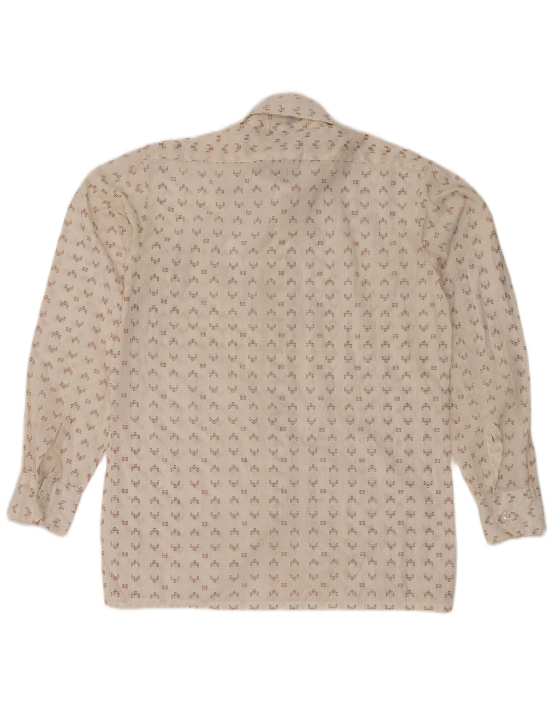 BUGELFREI Mens Shirt Medium White Geometric Polyester