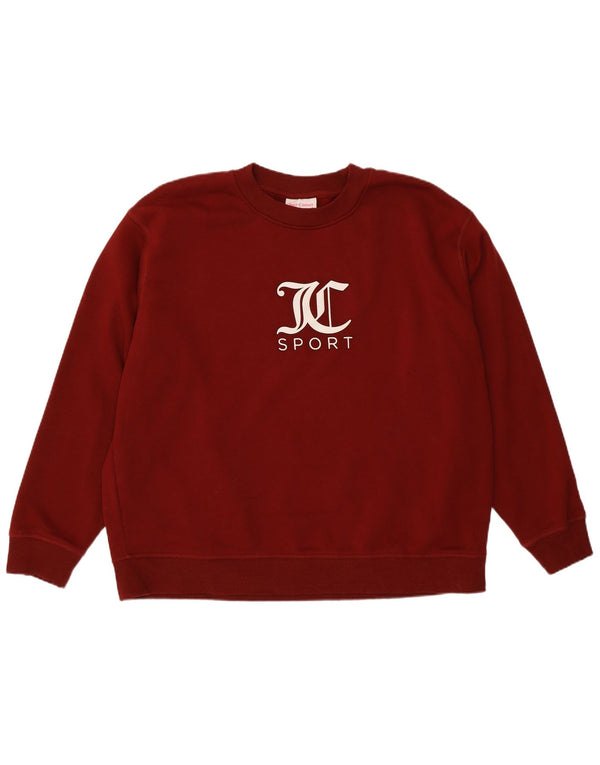 Женский свитшот с рисунком Juicy Couture UK 22 3XL бордовый хлопок