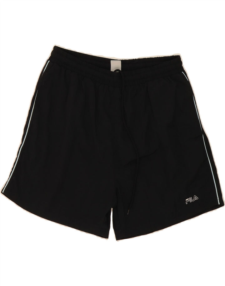FILA Mens Sport Shorts Large Black Nylon Vintage Fila and Second-Hand Fila from Messina Hembry 