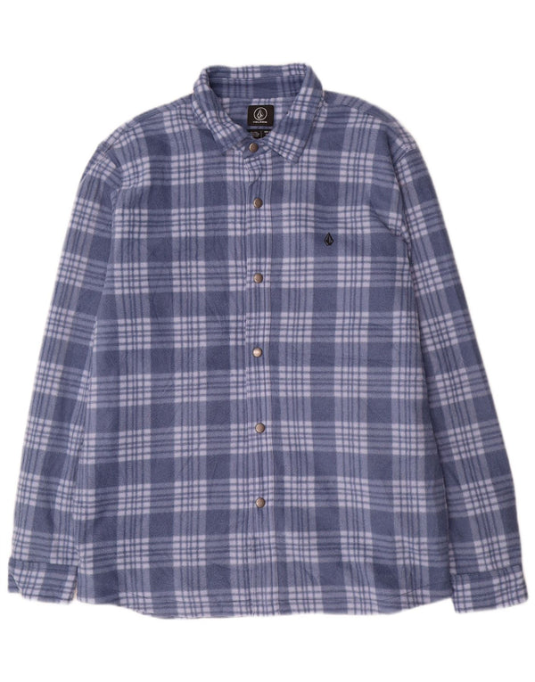 Мужская флисовая рубашка Volcom Lumberjack XL, синяя клетка в клетку, полиэстер
