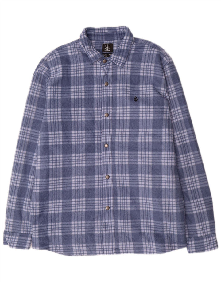Мужская флисовая рубашка Volcom Lumberjack XL, синяя клетка в клетку, полиэстер