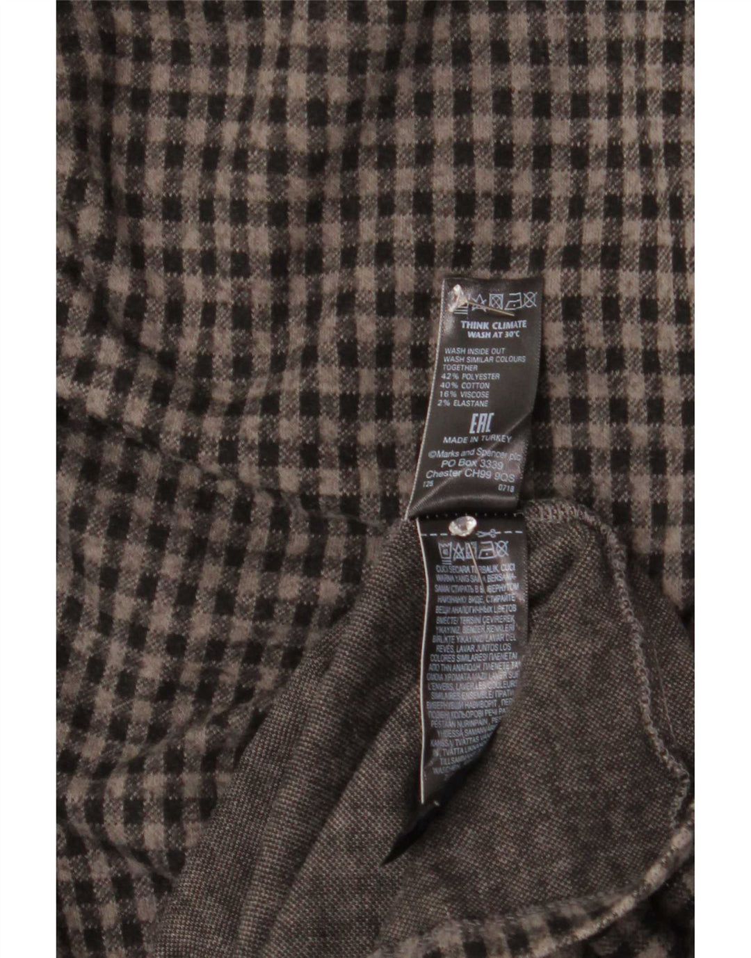 Женское платье прямого кроя с рукавом 3/4 Marks & Spencer, Великобритания, 10, маленькое серое клетчатое полотно