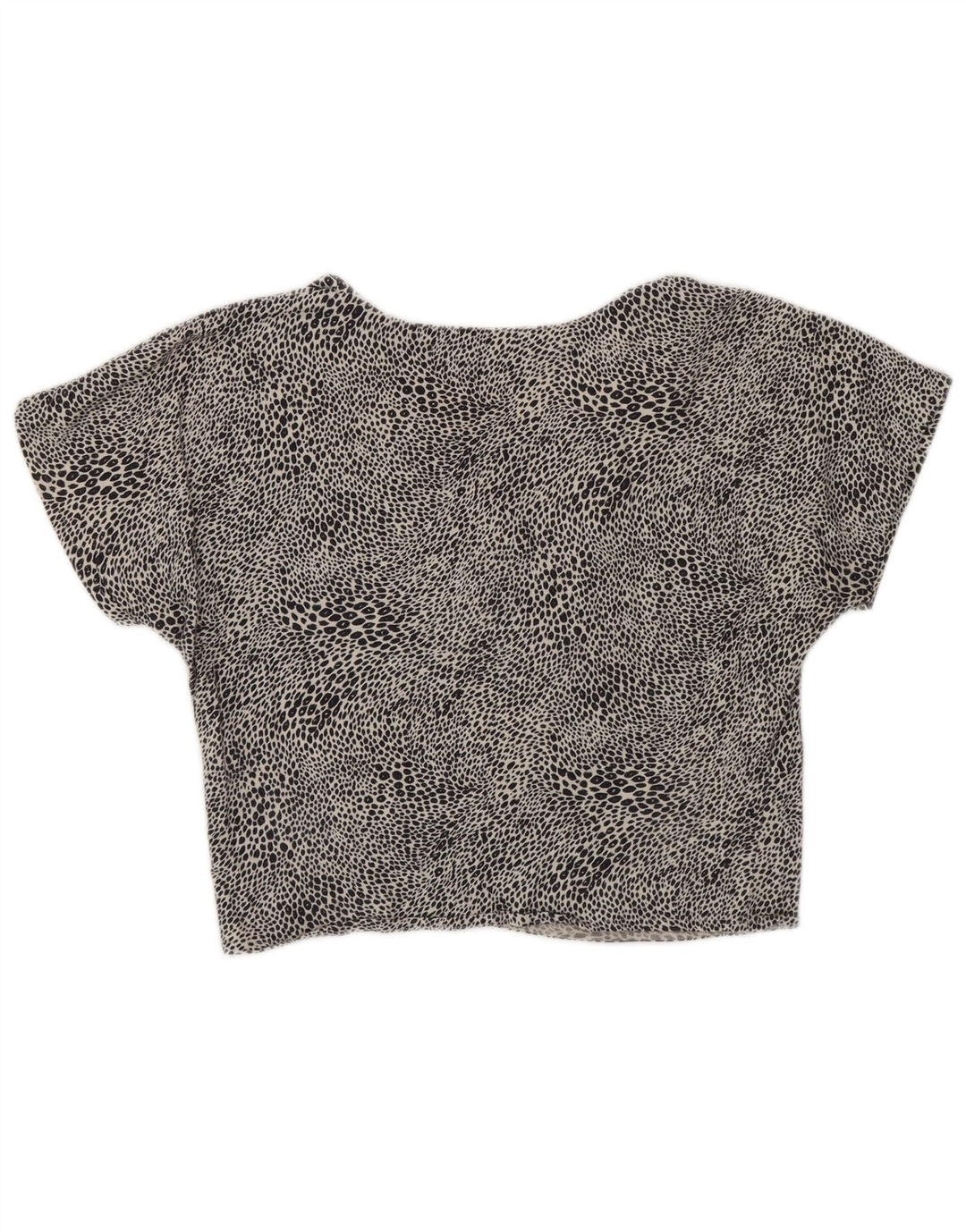 LAURA BIAGIOTTI Womens Crop Blouse Top IT 44 Medium Black Animal Print