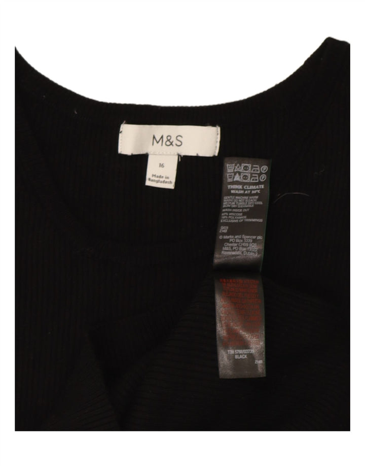 Женский жилет Marks & Spencer UK 16, большой, черный, вискоза